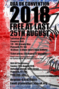 'FREE AT LAST' UK Convention and Conference 2018 flyer