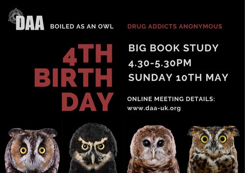 London Big Book Study: 4th Anniversary flyer