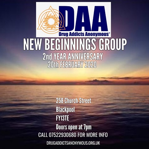 Blackpool 'New Beginnings' Group 2nd Anniversary flyer